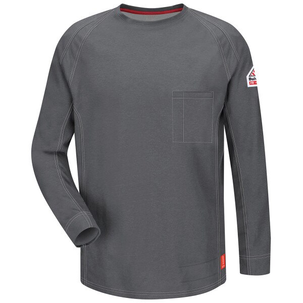 iQ Series Comfort Knit Men's FR Long Sleeve T-Shirt in Charcoal